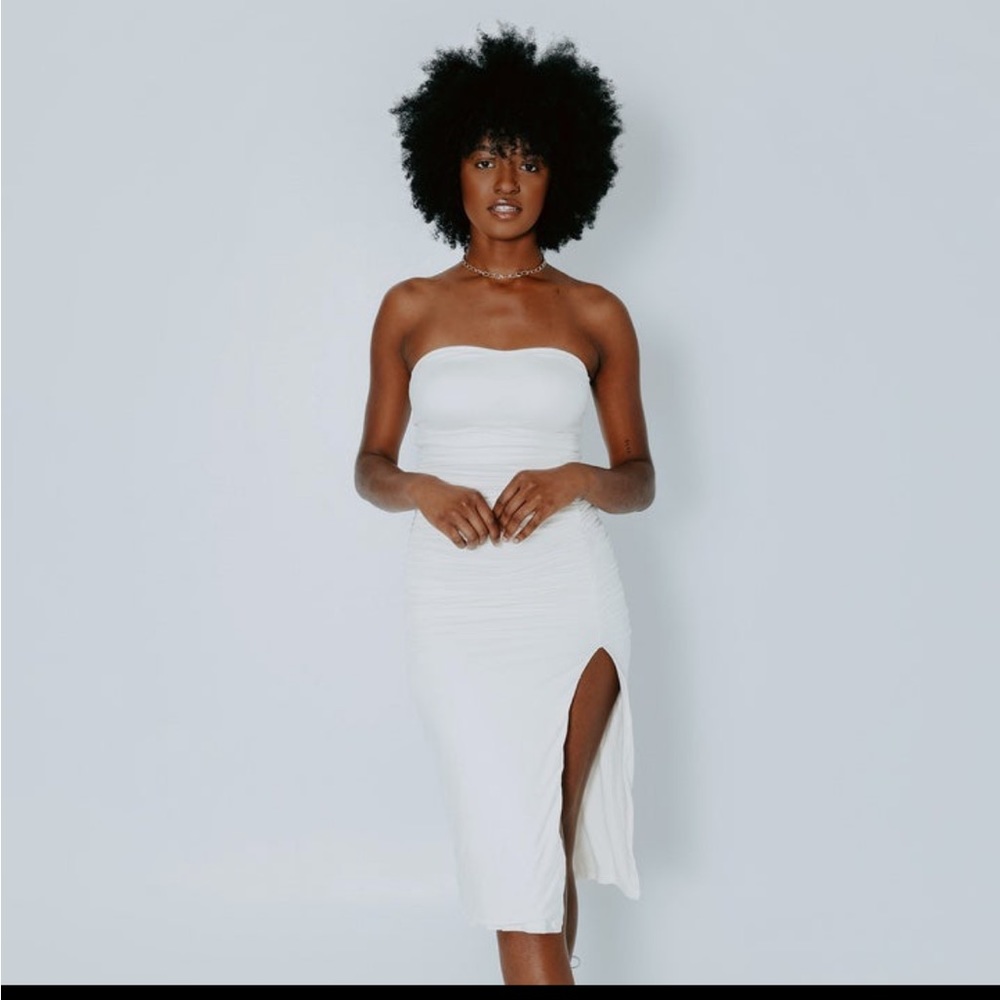Klassy Network ruched bodycon dress.